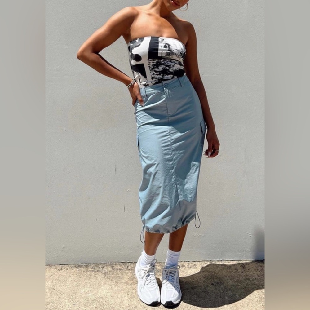 Princess Polly Midi Skirt Blue